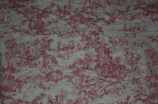 Pink Toile Cotton Duck Fabric Material 58 Wide
