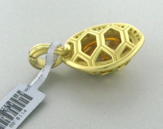 Slane Slane 18K Gold Diamond Citrine Tortoise Pendant
