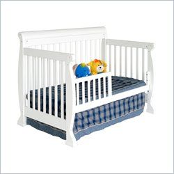 DaVinci Kalani 4 in 1 Convertible Wood Baby w Toddler Rail White Crib