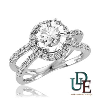 Diamond Bridal Engagement Wedding Ring 14k White Gold 18K White Gold