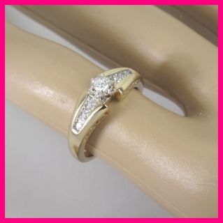 14k Yellow Gold Round Diamond KEEPSAKE Engagement Ring .30ct