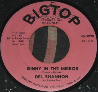 DEL SHANNON GINNY IN THE MIRROR I WONT BE THERE 1962 USA M HEAR