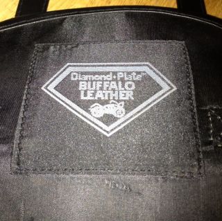 Diamond Plate Buffalo Leather Motorcycle Black Leather Saddle Bag