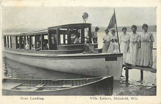 Wi Delafield Villa Enders Boat Landing mailed 1911 K14083