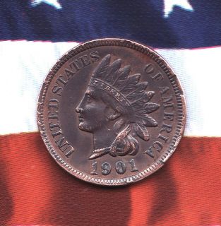 1901 Indian Head Cent KH1 4 Diamonds Free 1943 P D S