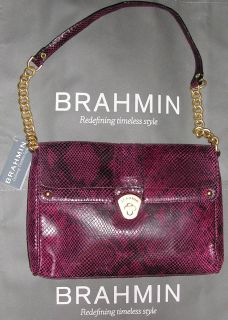 BRAHMIN Didi Melbourne shoulder hand bag purse purple amethyst ladies