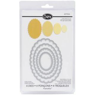 Sizzix Framelits Scalloped Oval Die Cuts Package of 4 Scallop Ovals