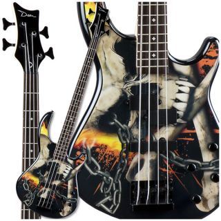 New Dean Skull Edge 10APJ Bass Guitar w Active Elect