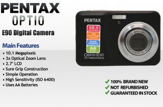 Pentax Optio E90 Digital Camera Black Brand New 027075156883