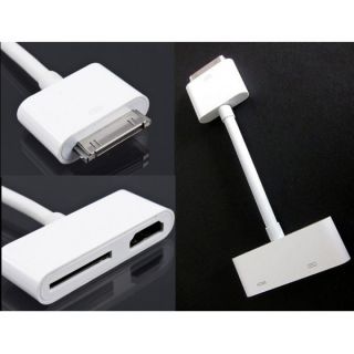  AV HDMI Adapter to HDTV for Apple New iPad 2 3 iPhone 4S 4G iPod Touch