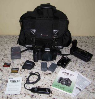 Canon EOS 5D 12 8 MP Digital SLR Camera Black Body Only BUNDLE