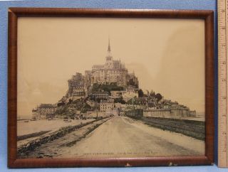 Vintage South Front from The Dike Mont Saint Michel France Framed