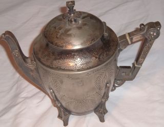 Antique 1877 Meriden B Company Silver Plated Teapot