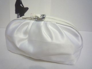 New Christian Dior White Silk Makeup Cosmetic Bag Case