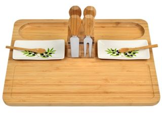  Bread Cheese Tray Set w Dipping Dishes Picnic at Ascot CB20