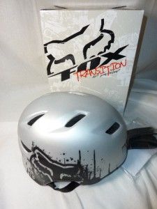 Fox Transition Dirt Bike Jump Helmet Silver SM MD New