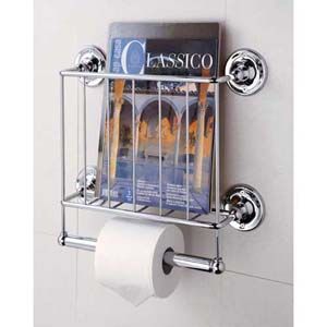 Chrome Wall Mount Magazine Rack Toilet Paper Holder