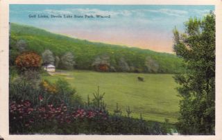 Vintage Postcard Golf Links Devils Lake State Park Wis EC Kropp