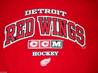 DETROIT RED WINGS logo NHL Shirt LARGE by CCM Hockey FREE SHIPPING in