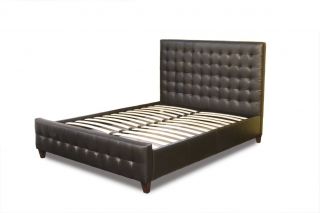 Diamond Sofa Zen California King Size Bonded Leather Tufted Bed Mocca