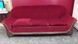 Antique Couch Red Velvet Couch with Cover Sofa Divan