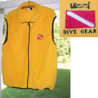  Large Fleece Zippered Vest UZZI Dive Gear Amphibious Gear Gold w Black