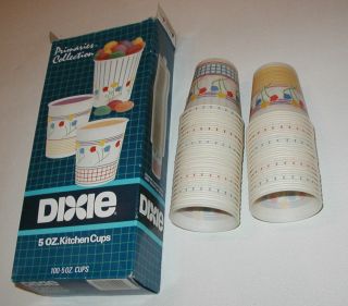 Lot of 40 vintage retro 5 OZ Dixie Cups with Box 1987 Flowers
