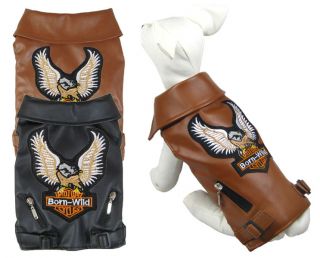 dlt 07te brown dog eagle design leather tank