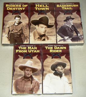 JOHN WAYNE COLLECTOR SERIES 5 PACK VHS MOVIES   Riders Of Destiny, Man