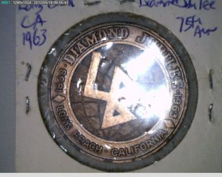 1963 Long Beach California Commemorative Medal Diamond JUBILEE75TH Ann