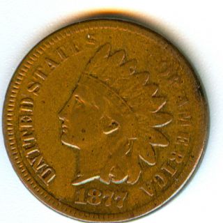 1877 Indian Cent 2 Diamonds Key Date To The Series XF In Grade