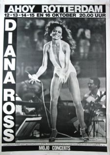 diana ross 1985 rotterdam concert tour poster