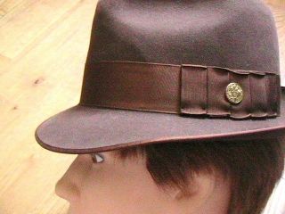 DOBBS 1950s MEN BROWN FEDORA HAT MADE IN THE USA VINTAGE NEW OLD STOCK