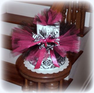Zebra Tutu Diaper Cake Baby Shower Centerpiece Pink and Black Gift