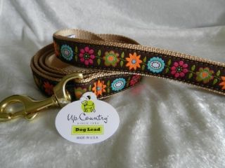 Any Size Up Country Made in USA Designer Dog Leash Bella Flora
