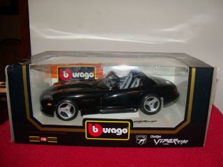 Vintage Burago 1993 Dodge Black Viper RT10 NIB 1 18 Diamonds 3065