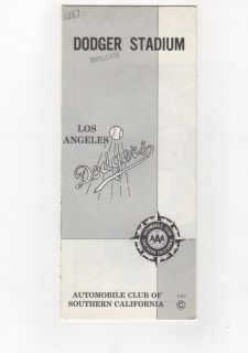 Vintage Los Angeles Dodger 1967 Seating Plan and Map AAA