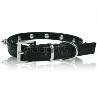 11 black spiked leather dog collar small spikes the
