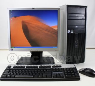 Fast Desktop Computer Tower HP DC7800 1740 LCD Monitor 2GB 500GB DVD