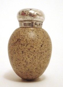 Victorian Silver Topped Birds Egg Scent Bottle, 19th century