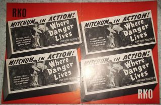 1949 RKO Faith Domergue Where Danger Lives Robert Mitchum Promo Ad