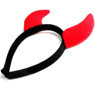 Cute Red Black Devil Horns Halloween Costume Headband