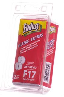 Endust F17 Dirt Devil Kone Kurv Vacuum Cleaner Filters 2 Pack New