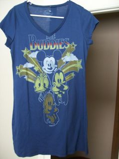 Disney Beatles Type Mickey Donald Goofy Long PJ Shirt