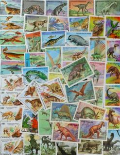 Dinosaurs Wonderful Worldwide Collection 100 Different Stamps RG