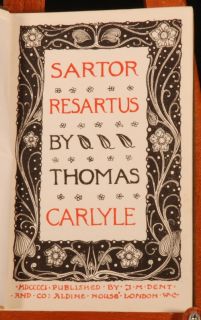 1901 Satire Sartor Resartus by T Carlyle Philosophy
