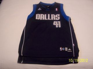 Dirk Nowitzki Youth Large 14 16 Stitched Adidas Basketball Jersey
