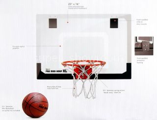 New Pro Hoop Mini Indoor 23x16 Backboard Wall Mount Basketball Game