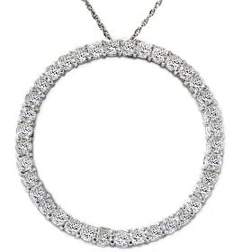 Huge 3 00 Carat Natural Diamond Pendant Circle Eternity Real 14k White