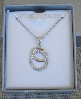 Stanley Double Eternity Circle Sterling SIlver Diamond Accent Pendant
